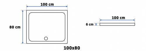 Душовий піддон акриловий REA SAVOY WHITE 80X100