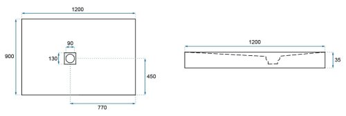 Душевой поддон REA BLACK STONE 90X120