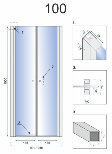 Душевая дверь REA WESTERN SPACE N2 100
