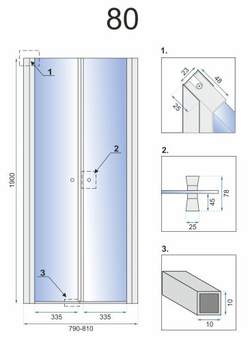 Душевая дверь REA WESTERN N2 80