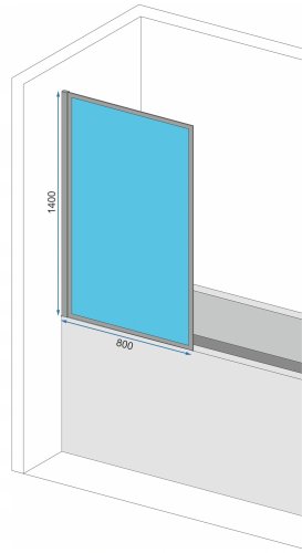 Шторка для ванни REA ELEGANT GOLD 80 см постійна