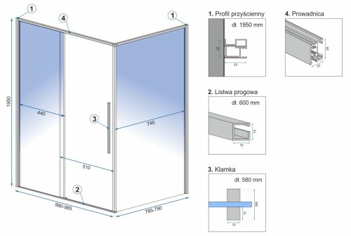 Душевая кабина REA SOLAR GOLD 80х100
