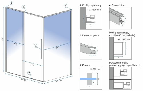 Душова кабіна REA SOLAR BLACK 80х100