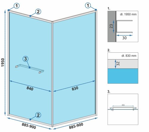 Душевая кабина REA SPACE IN BLACK 90х90