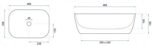 Умивальник (раковина) REA BELINDA DIAMOND WHITE GOLD накладний білий/золото