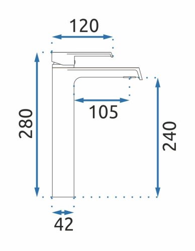 Смеситель для раковины (умывальника) REA HASS BLACK черный высокий
