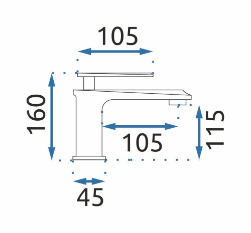 Змішувач для раковини (умивальника) REA ROMANO OLD BLACK чорний низький