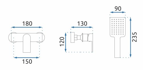 Змішувач для ванни REA URBAN GOLD золото настінний