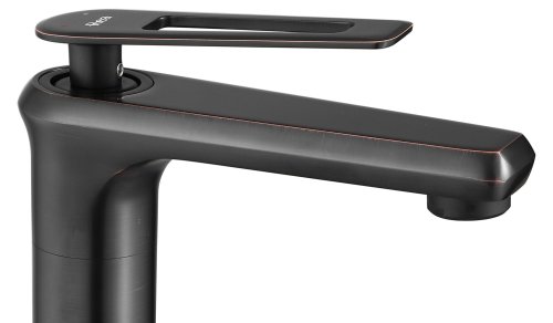 Смеситель для раковины (умывальника) REA BLADE OLD BLACK черный низкий