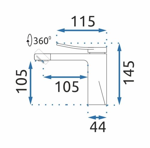 Смеситель для раковины (умывальника) REA SOUL GOLD 360 золото низкий