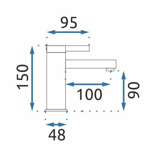 Змішувач для раковини (умивальника) REA POLO BLACK GOLD чорний/золото низький