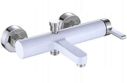 Смеситель для ванны и душа REA POLO WHITE CHROM белый/хром настенный