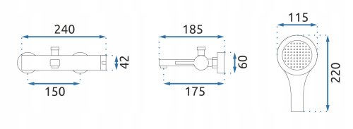 Смеситель для ванны и душа REA POLO WHITE CHROM белый/хром настенный