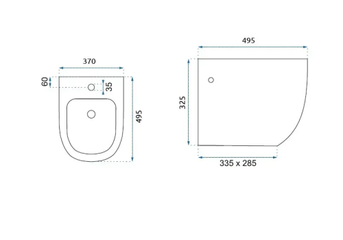 Подвесное биде REA CARLO MINI GOLD WHITE золотой/белый