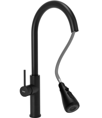Смеситель для кухни REA NEST BLACK MAT черный