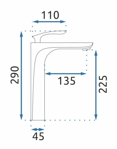 Змішувач для раковини (умивальника) REA ORBIT CHROM хром високий