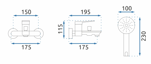 Смеситель для ванны REA VIRAL CHROM хром настенный