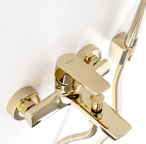 Смеситель для ванны REA RUSEL GOLD золотой настенный