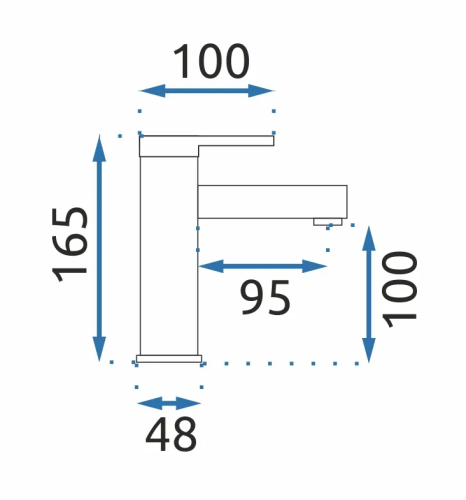 Змішувач для раковини (умивальника) REA PIXEL BLACK чорний низький