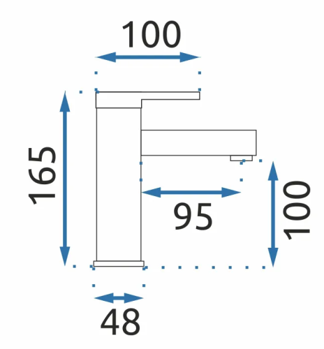 Змішувач для раковини (умивальника) REA PIXEL GOLD золотий низький
