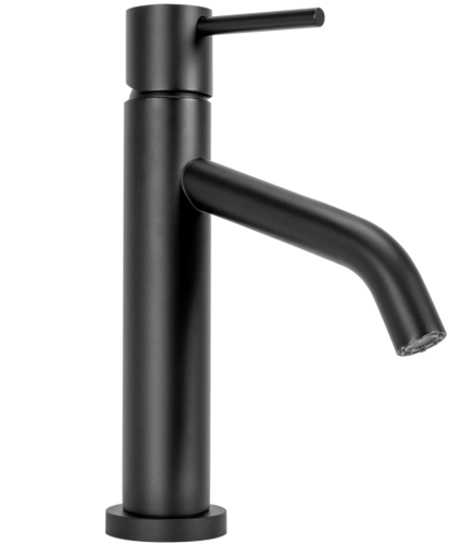 Смеситель для раковины (умывальника) REA LEVEL BLACK черный низкий