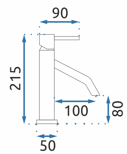 Смеситель для раковины (умывальника) REA LEVEL BLACK черный низкий