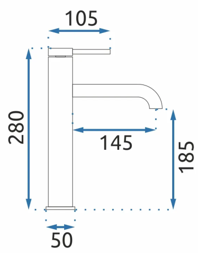 Смеситель для раковины (умывальника) REA SPOT GOLD золотой высокий