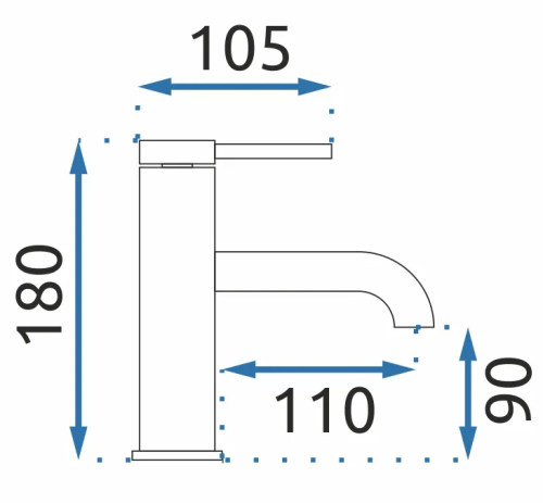 Змішувач для раковини (умивальника) REA SPOT BLACK чорний низький