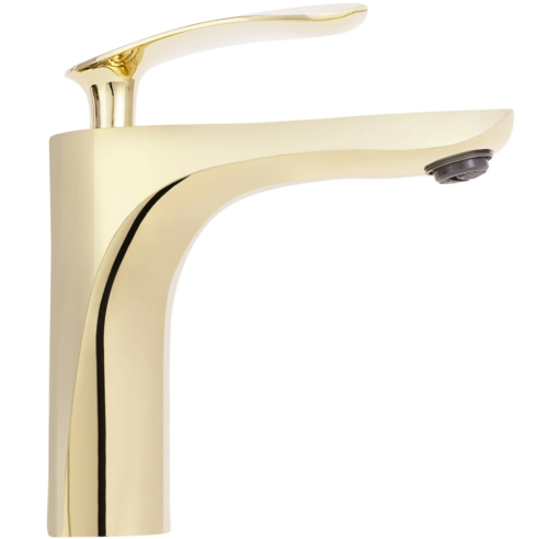 Смеситель для раковины (умывальника) REA ORBIT GOLD золотой низкий