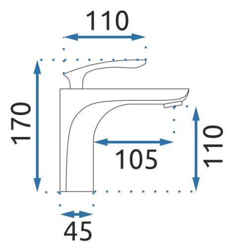Смеситель для раковины (умывальника) REA ORBIT GOLD золотой низкий
