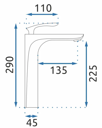 Смеситель для раковины (умывальника) REA ORBIT GOLD золотой высокий