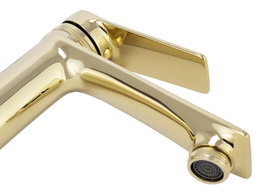 Смеситель для раковины (умывальника) REA VIRAL GOLD LOW золотой низкий