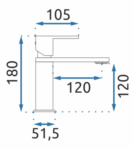 Смеситель для раковины (умывальника) REA FLIP CHROME хром низкий