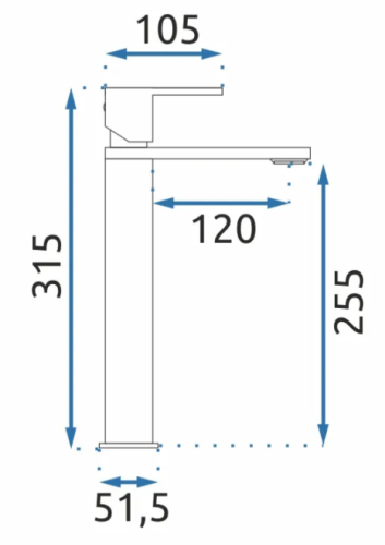 Змішувач для раковини (умивальника) REA FLIP CHROME хром високий