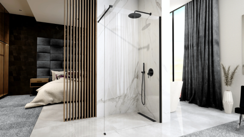 Душевая стенка REA AERO BLACK MAT 80