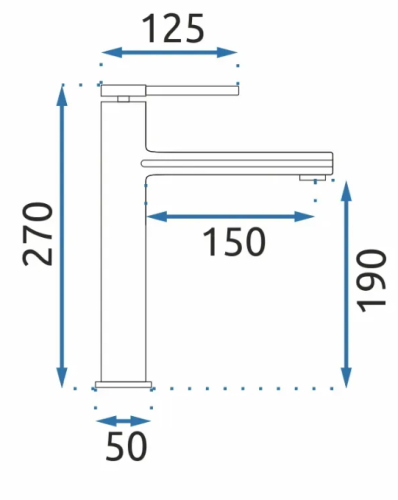 Смеситель для раковины (умывальника) REA OVAL CHROME хром высокий