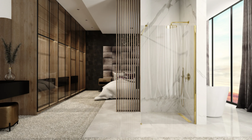 Душевая стенка REA AERO GOLD 80