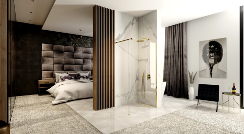 Душевая стенка REA AERO GOLD 80