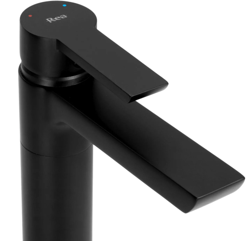 Змішувач для раковини (умивальника) REA ARGUS BLACK чорний низький