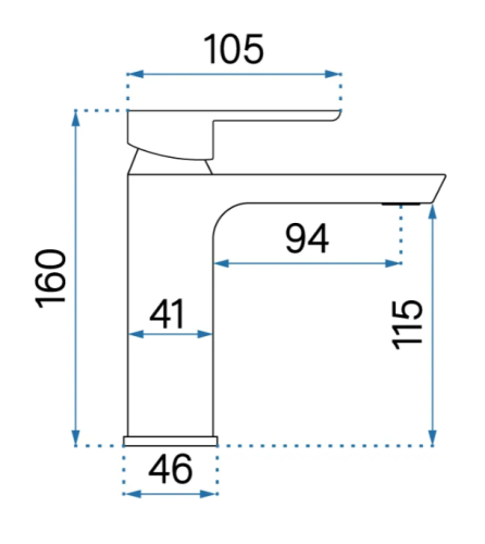 Змішувач для раковини (умивальника) REA ARGUS BLACK чорний низький