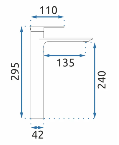 Смеситель для раковины (умывальника) REA STORM CHROM хром высокий