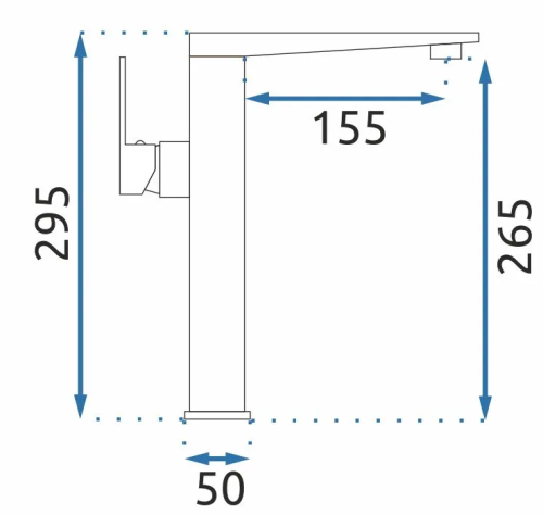 Смеситель для раковины (умывальника) REA LEVI BLACK черный высокий