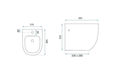 Подвесное биде REA CARLO MINI BLACK MATT