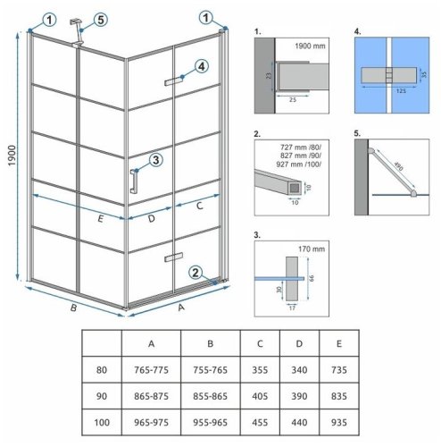 Бічна стінка (модуль) REA MOLIER 80 black