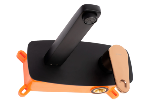 Смеситель для раковины (умывальника) REA MILD BLACK ROSE GOLD + BOX скрытого монтажа