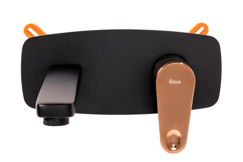 Смеситель для раковины (умывальника) REA MILD BLACK ROSE GOLD + BOX скрытого монтажа