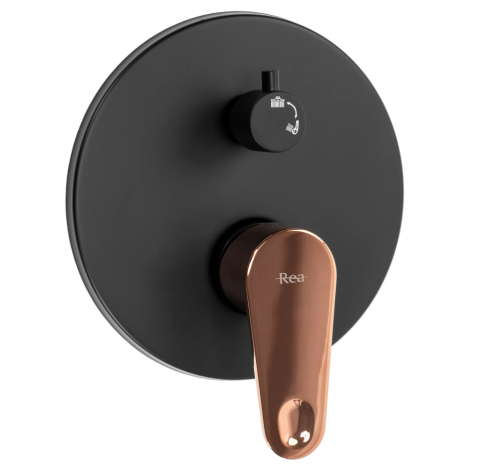 Душевой гарнитур скрытого монтажа REA MILD BLACK ROSE GOLD + BOX черный