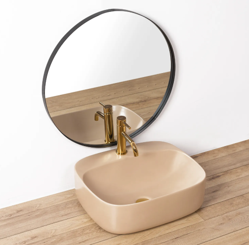 Умывальник (раковина) REA LUIZA 50 BEIGE MATT накладной бежевый матовый