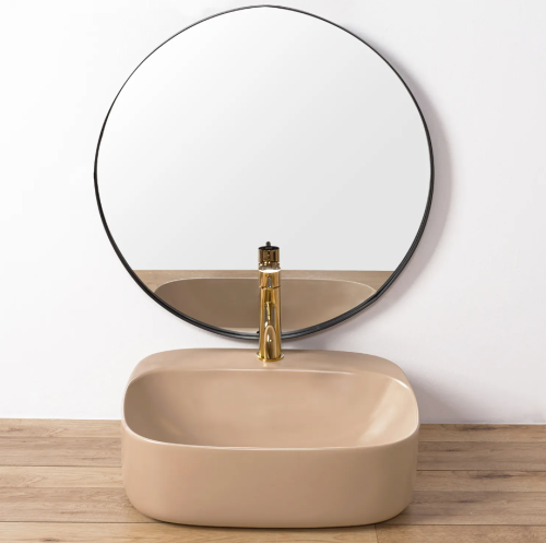 Умывальник (раковина) REA LUIZA 50 BEIGE MATT накладной бежевый матовый