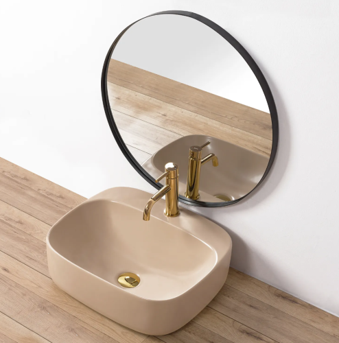 Умывальник (раковина) REA LUIZA 50 BEIGE MATT накладной бежевый матовый